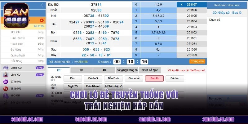 Chơi lô đề truyền thống với trải nghiệm hấp dẫn